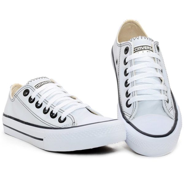 Tênis All Star Tradicional Vulcanizado de cor Branco Sintético.