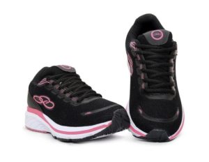 Tênis Olympikus Flash de cor Preto Pink.