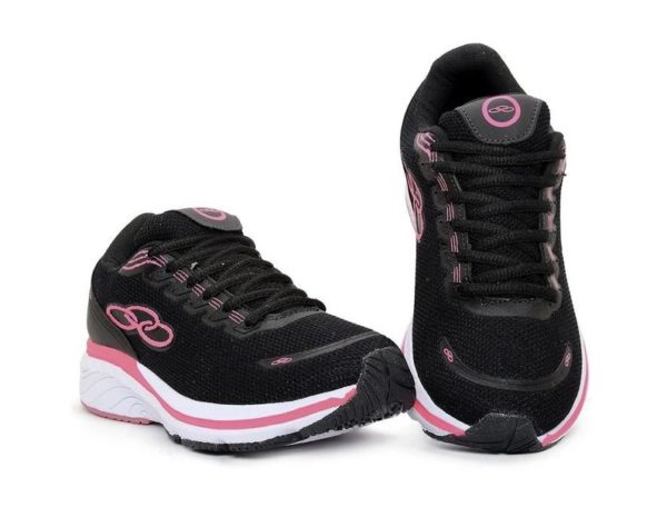 Tênis Olympikus Flesh de cor Preto Pink.